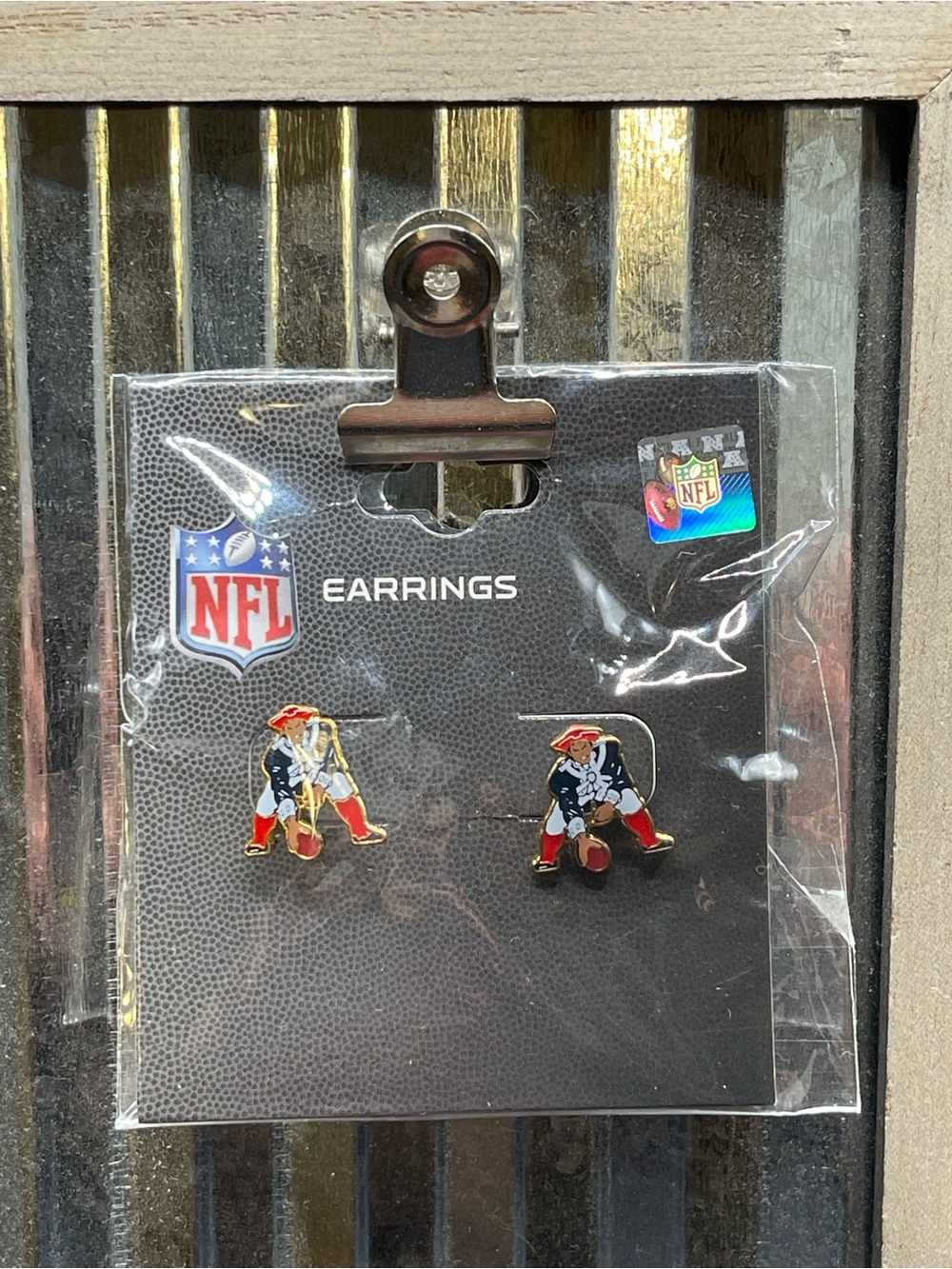 NFL Vintage 2015 New England Patriots "Pat Patriot" Throwback Logo Earrings